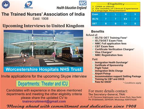 Free Recruitment to Worcestershire Hospitals NHS Trust - TNAI's
