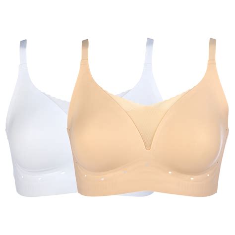 Rhonda Shear 2-pack Invisible Edge Breathable Gel Support Bra