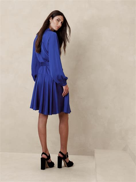 Belicia Satin Wrap Dress | Banana Republic