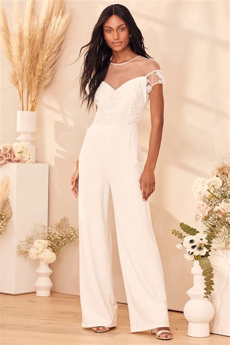 White Jumpsuit - Lace Bodice Jumpsuit - Wide-Leg Jumpsuit - Lulus