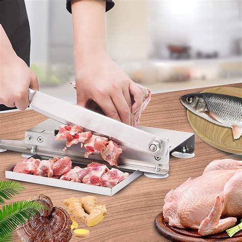 Miumaeov Manual Frozen Meat Slicer, Stainless Steel Meat Cutter, Bone