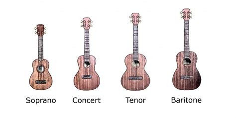 What are the different sizes of ukulele ? Lesson #1 on Ukulele-pdf