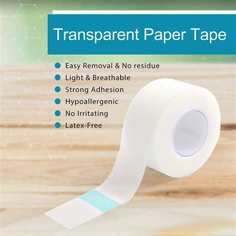 LotFancy Transparent Medical Tape 1 x 10Yds - 2 Rolls | Adhesive Clear