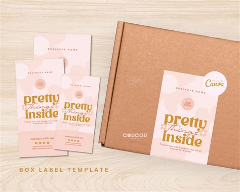 Box Label Template, Custom Package Label Sticker, Editable Branded ...