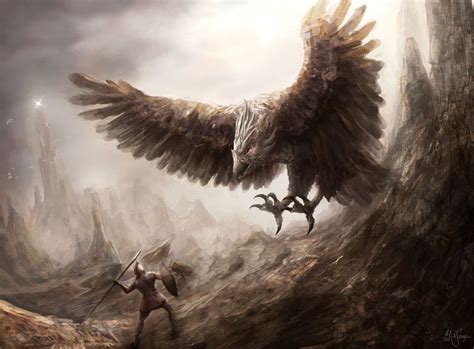 Giant Bird Fight by artificialguy on DeviantArt | Fantasy beasts, Eagle pictures, Fantasy adventure