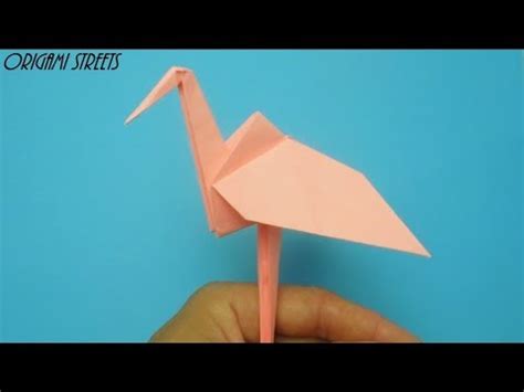 Оригами фламинго из бумаги - YouTube