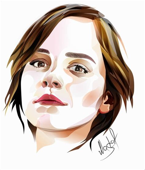 Векторный портрет Эммы Уотсон. - Demiart