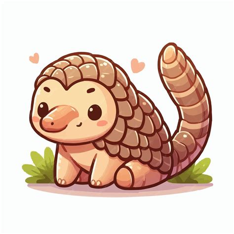 Premium Vector | Cute pangolin vector on white background