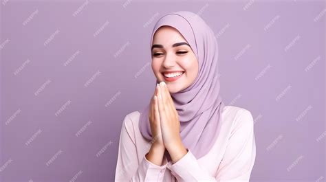 premium photo arabic muslim woman praying  god  hands