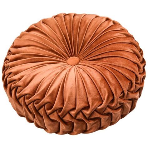 Kernelly Round Throw Pillows for Couch -Pumpkin Shape Velvet Pleated ...