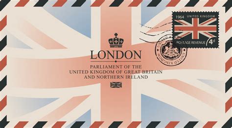 Vintage postcard with flag of great britain Vector Image