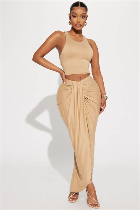 Lanie Maxi Skirt Set - Nude | Fashion Nova