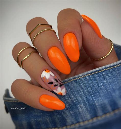 Neon Orange Nail Designs