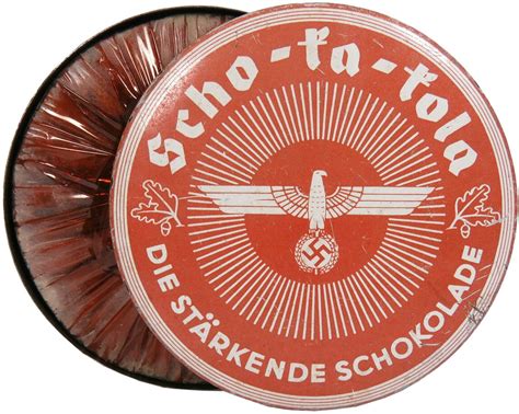 Tin of German chocolate for the Wehrmacht, Scho-ka-kola with original ...