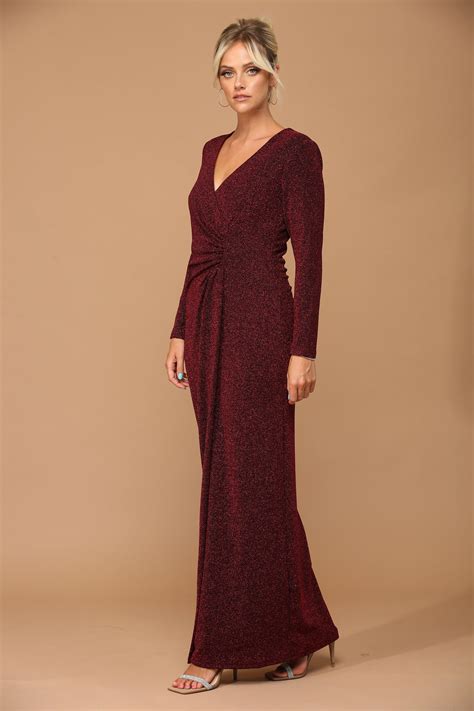 Long Mother of the Bride Formal Metallic Dress