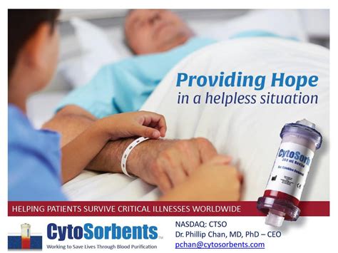 cytosorbents ctso investor  slideshow nasdaqctso