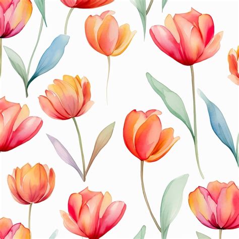 Premium AI Image | Watercolor Tulips wallpaper
