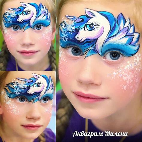 Как нарисовать единорога аквагримом - Фото подборки 3