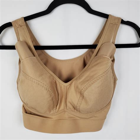 Rhonda Shear Bra Womens Medium Wireless Mesh Leisure Beige Pullover