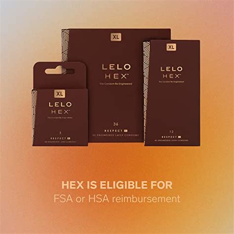 LELO HEX Respect XL Large Condoms with Increased Strength, Lubricated ...