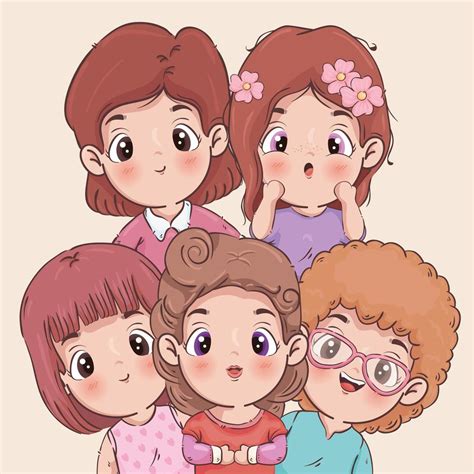 desenho vetorial isolado de desenhos animados para meninas 2698559 ...