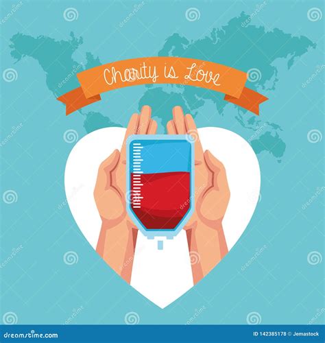 Charity is love cartoon stock vector. Illustration of donate - 142385178