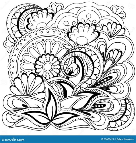 Doodle Flowers and Mandalas Stock Vector - Illustration of isolated