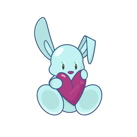 A Simple Cute Bunny Love Valentines Day Vector, Bunny, Love, Valentines