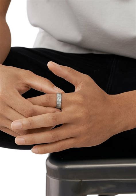 Emporio Armani KEY BASICS - Ring - silver/silver-coloured - Zalando.co.uk