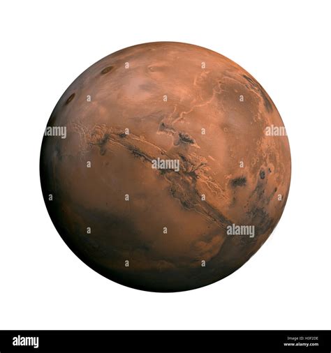 Planet Mars White Background Planet Mars Isolated White Elements This