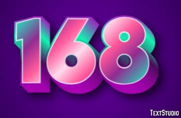 168 Text Effect and Logo Design Number