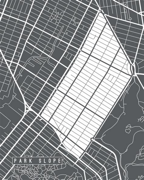 Park Slope NYC NY Map Art Print Your Choice of Size & - Etsy