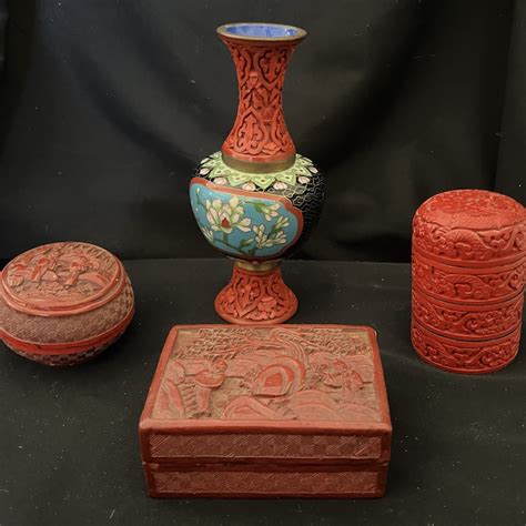 Cinnabar Vase - Etsy