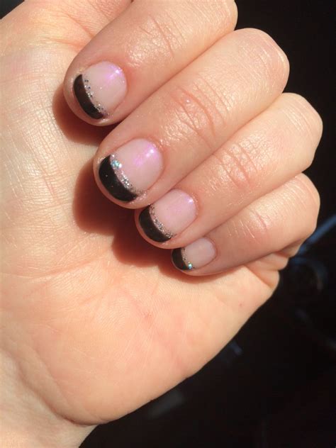 Black pink and silver nails