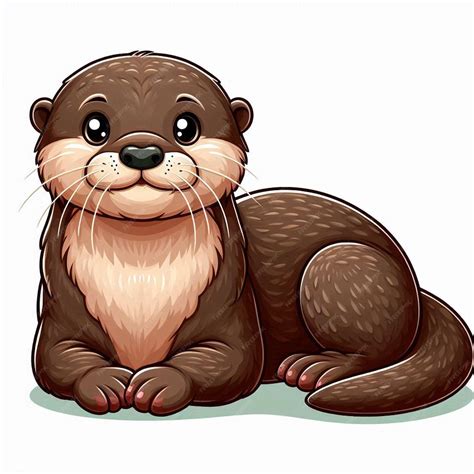 sea otter vector cartoon illustration premium ai generated vector
