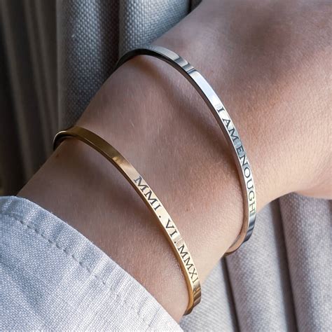 personalised gold  silver engraved bracelet  florence london