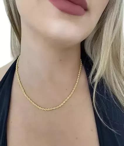 Modelos De Cordão Feminino - Cordão Feminino Baiano 5mm Banhado Ouro Semi Jóia De Luxo ...