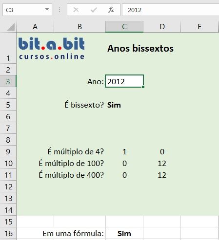 Como identificar anos bissextos no Excel – Bit a bit