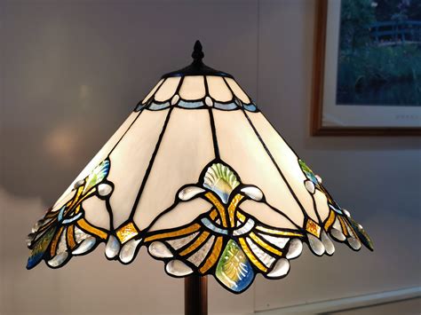 Large Jewel Carousel White Stained Glass Tiffany Floor Lamp – Joanne ...