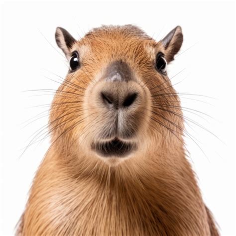 Cara de capibara aislada Ilustración AI GenerativexA | Foto Premium