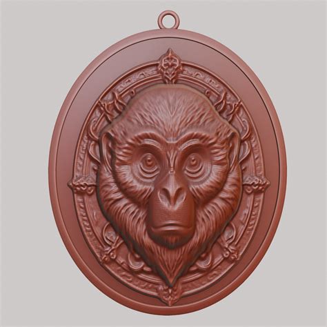 3D file Gibbon Animal Necklace Gibbon Animal Pendant for CNC Router