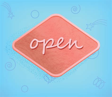 vector banner  open word  red side  blue background open