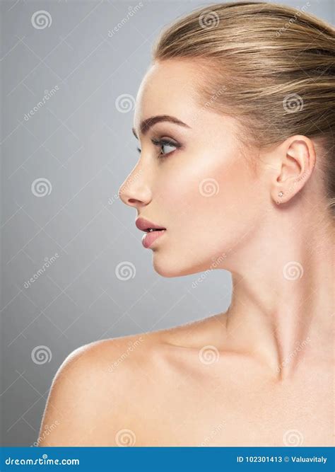 view  reference female face side profile