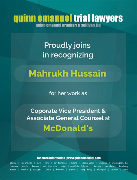 Mahrukh Hussain – McDonald’s - Vanguard Law Magazine