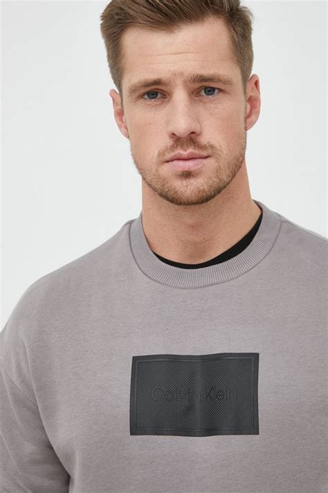 Кофта Calvin Klein чоловіча колір сірий з принтом | ANSWEAR.ua