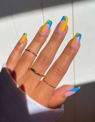 Blue and Yellow Nails Designs To Try Right Now - The Mood Guide