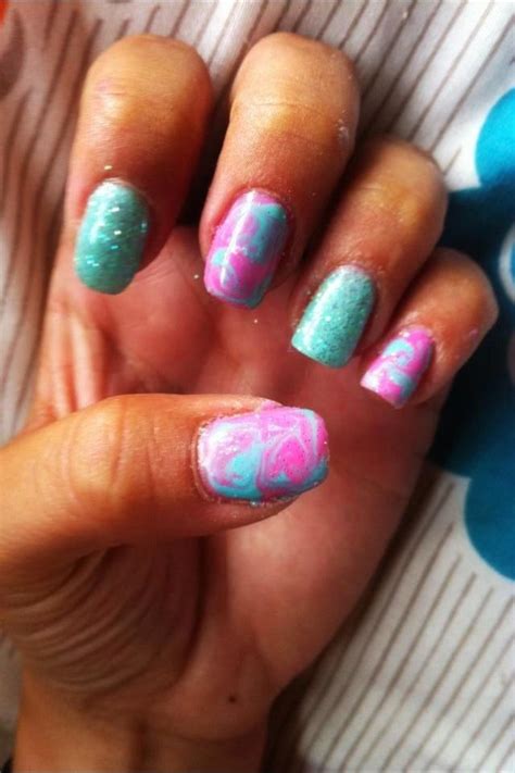 Glitter marble gel nails | Nails, Gel nails, Acrylic nails
