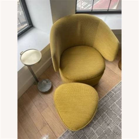 West Elm Crescent Swivel Chair - AptDeco