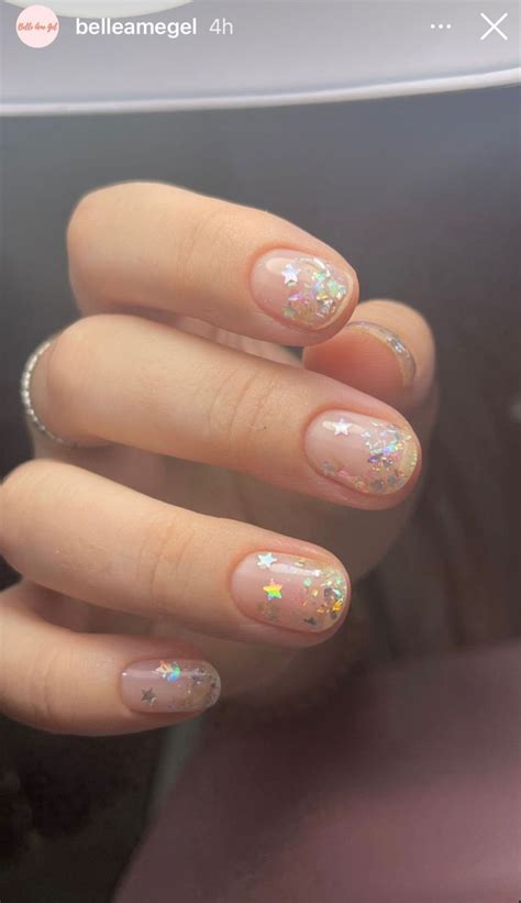 Nude Gel Nails | Confetti nails, Chunky glitter nails, Glitter gradient nails