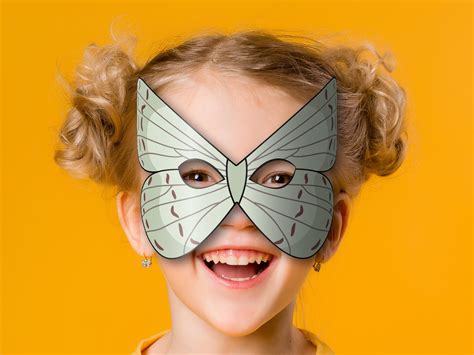 Butterfly Mask Printable Summer Azure, Paper DIY for Kids and Adults